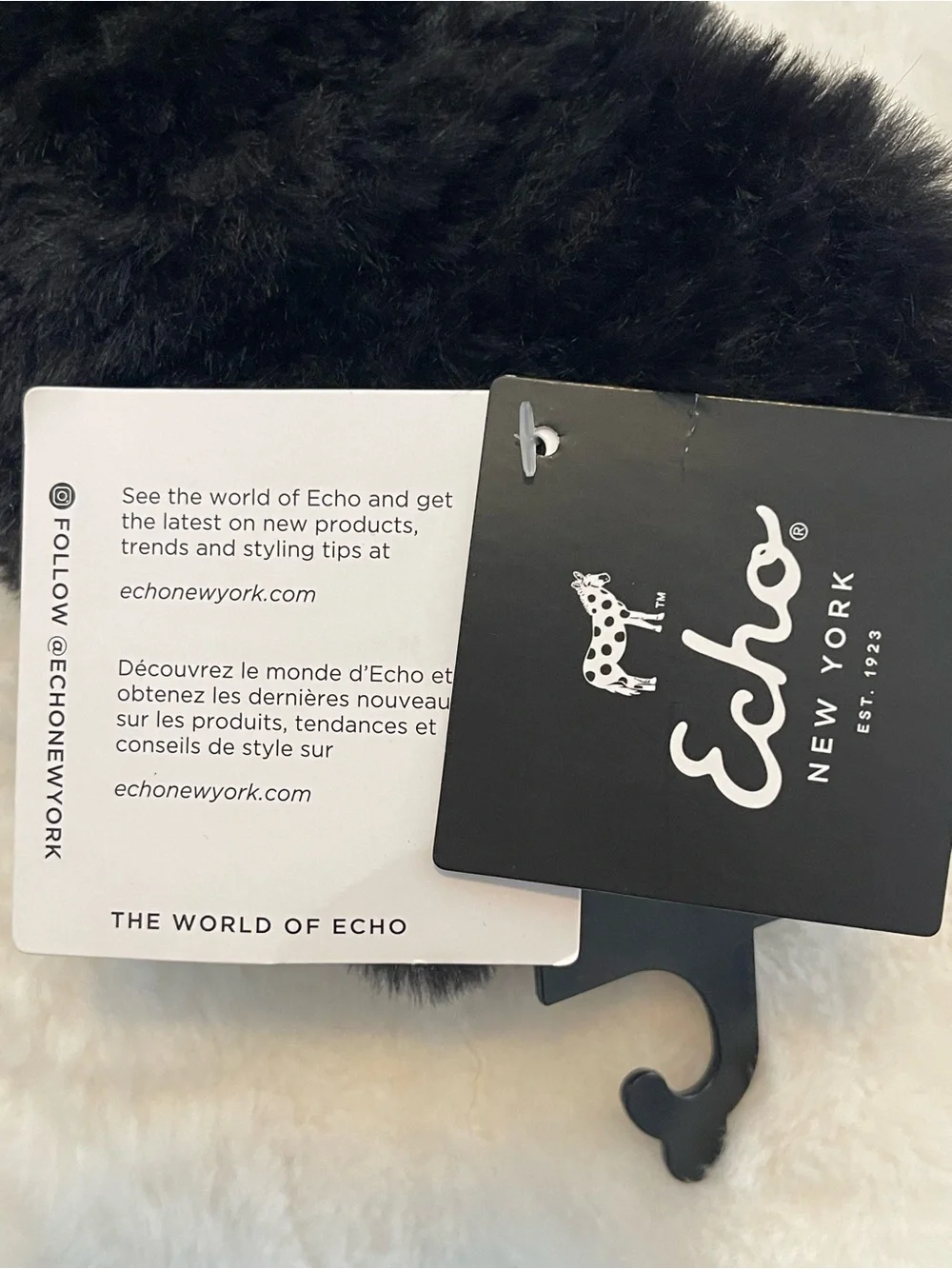 Echo Black Faux Fur Headband/ear warmer